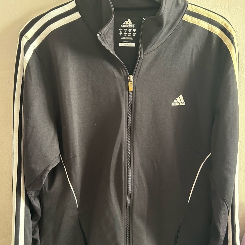 Adidas Men's Black and Gold Windbreaker